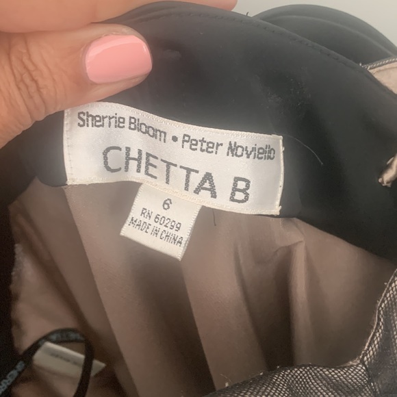 Elegant bronze & black Chetta B dress NWT - Picture 2 of 4